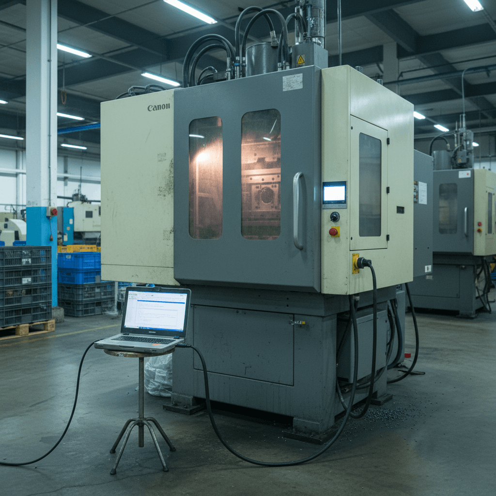 7 identische Schaltschränke für eine Spritzguss-Linie.